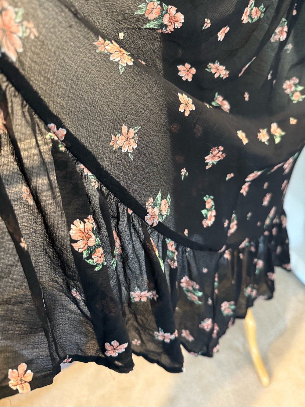 torrid Black Floral Smocked Midi Sundress - Picture 6 of 8